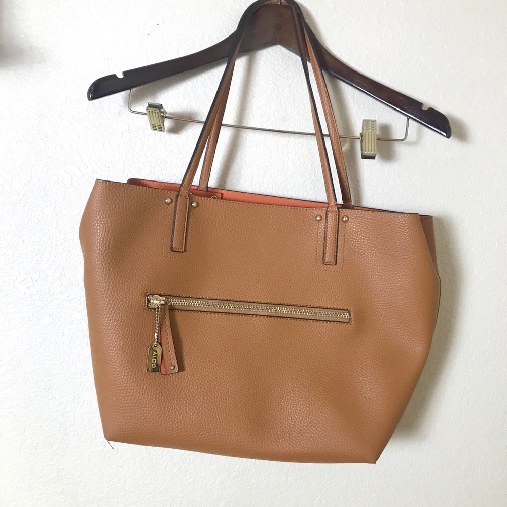 Aldo Brown Shoulder Weekend Tote Bag Purse